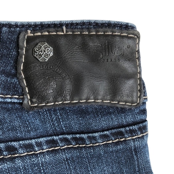Silver Jeans Suki Size 34 HEMMED Dark Wash Flare Denim - Picture 9 of 13